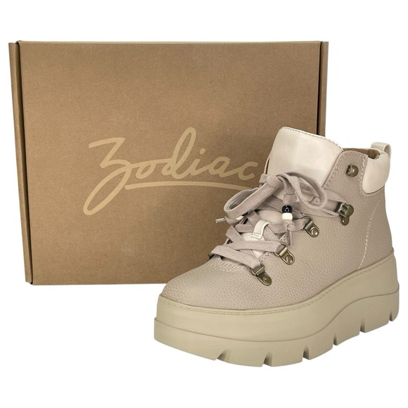 Zodiac Billie Tan Pebbled Faux Leather Lug Sole Womens Sneakers Size 8M - Picture 10 of 11
